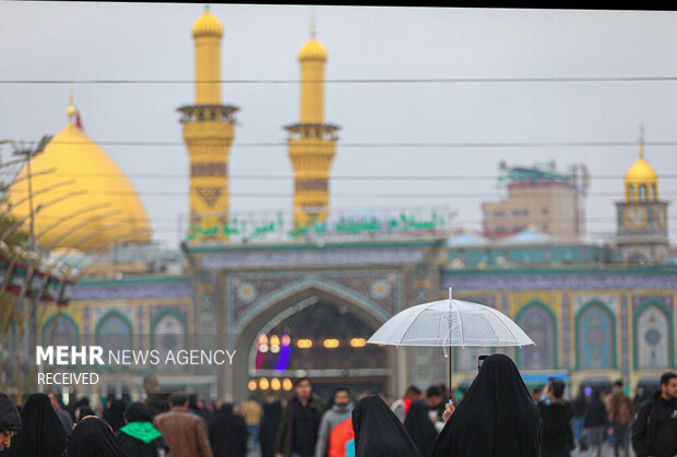 بارش باران در کربلا معلی