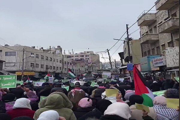 راهپیمایی گسترده حمایت از غزه در اردن+ فیلم