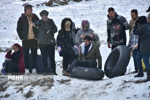 Snowtubing in Iran's Arak
