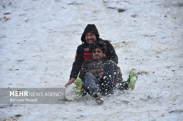 Snowtubing in Iran's Arak
