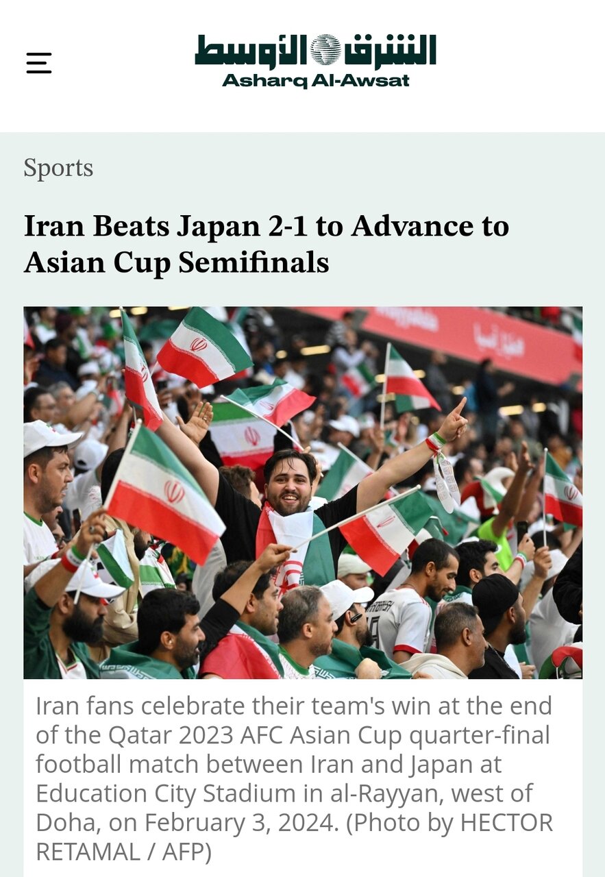 واکنش رسانه‌های عربی به قدرت فوتبال ملی ایران در جام ملت‌های آسیا