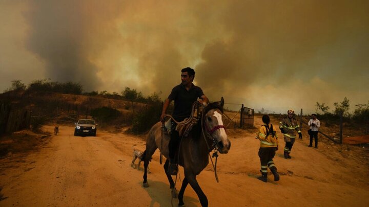 جنگل‌های <a href='https://sayeb.ir/tag/%d8%b4%db%8c%d9%84%db%8c'>شیلی</a> همچنان در آتش + تصاویر