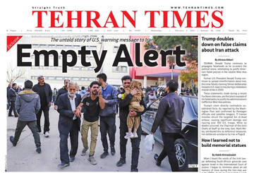 Front pages of Iran's English dailies on Feb. 07