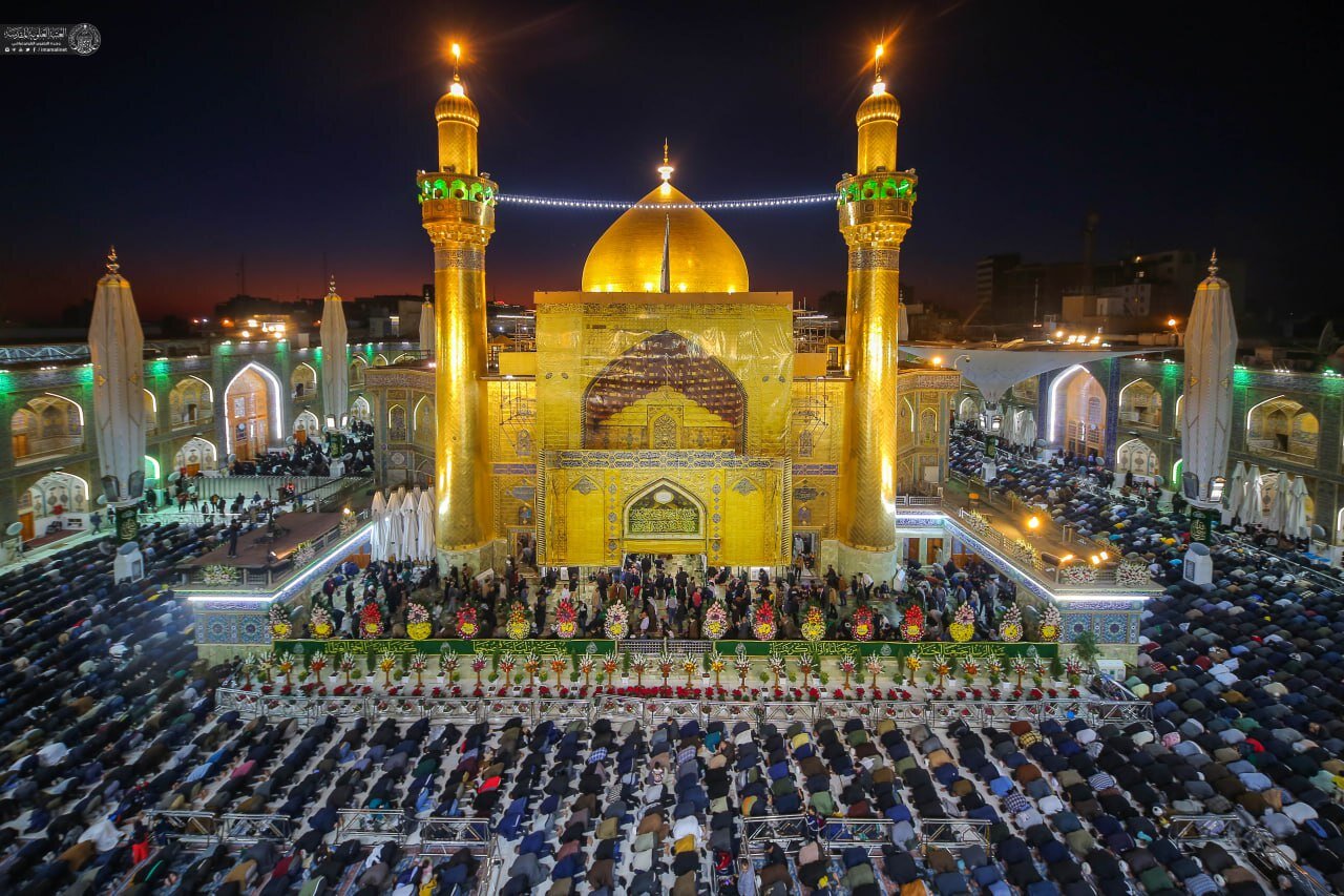 تصاویری زیبا از گل آرایی حرم امیرالمومنین(ع) در عید مبعث