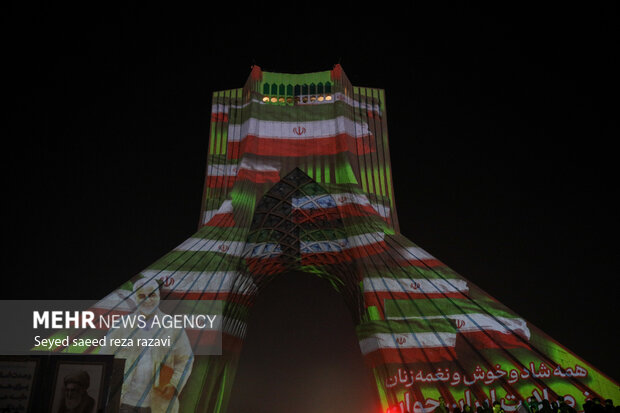 نورپردازی سه بعدی به مناسبت سالگرد پیروزی انقلاب اسلامی