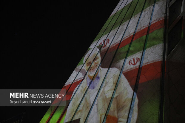 نورپردازی سه بعدی به مناسبت سالگرد پیروزی انقلاب اسلامی