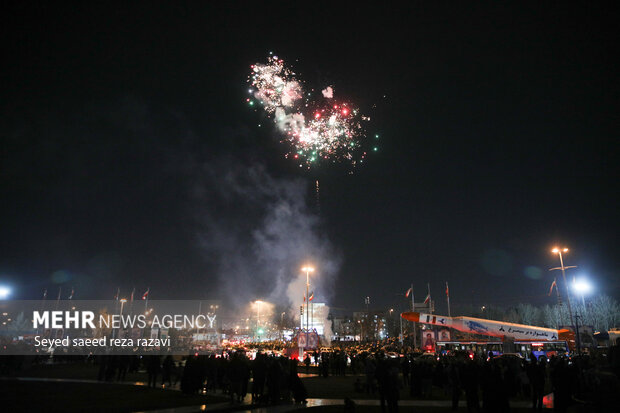 Azadi Tower lit with colors to mark Islamic Rev. anniversary
