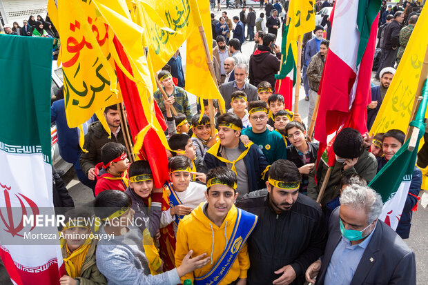 مراسم راهپیمایی ۲۲ بهمن در نیشابور