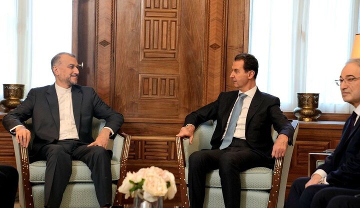 ایرانی وزیر خارجہ کی شام کے صدر سے ملاقات