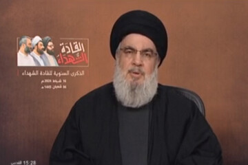 Nasrallah stresses US hypocrisy regarding issue of Gaza