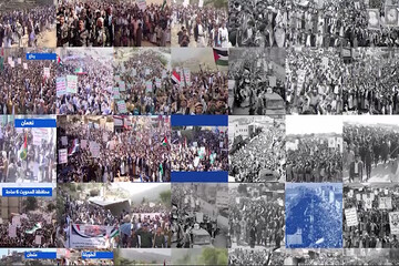 سنگ‌تمام مردم یمن برای غزه/ راهپیمایی در بیش از ۱۰۰ منطقه+ فیلم