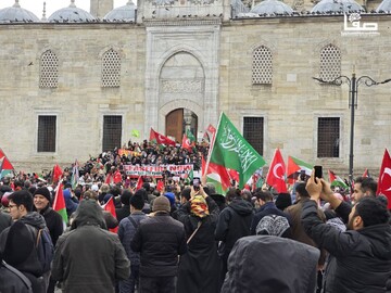 تظاهرات گسترده مردم ترکیه در شهر قونیه در حمایت از غزه و مقاومت+ فیلم