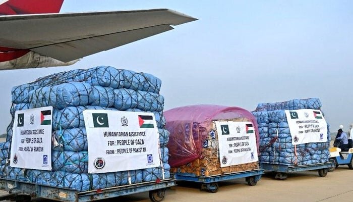 پاکستان سے غزہ کیلئے امدادی سامان کی ساتویں کھیپ روانہ