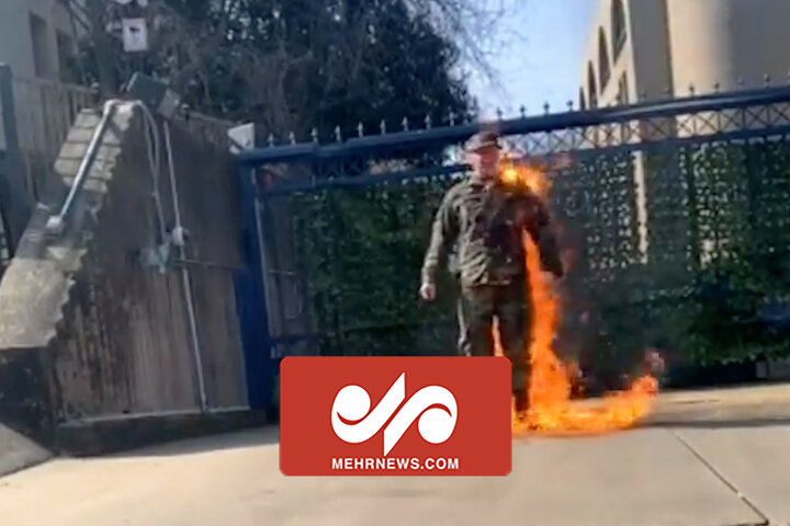 VIDEO: US Airman sets self on fire outside Israeli embassy
