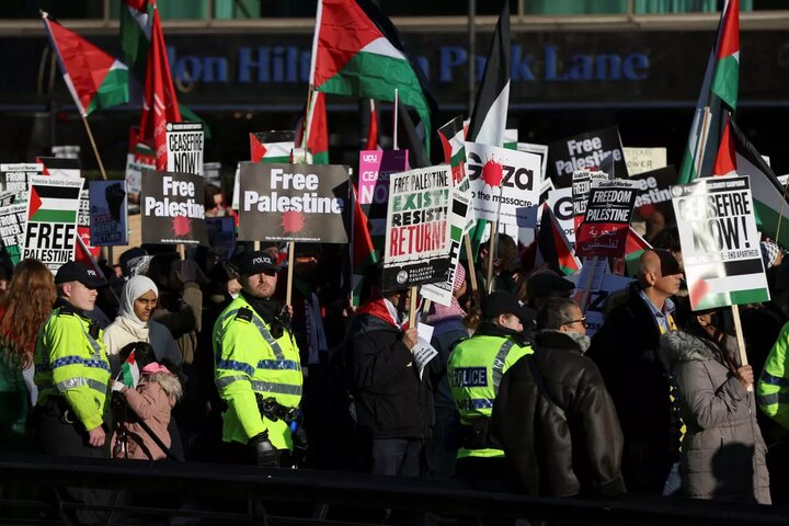 İngiltere'de Filistin'e destek gösterisi