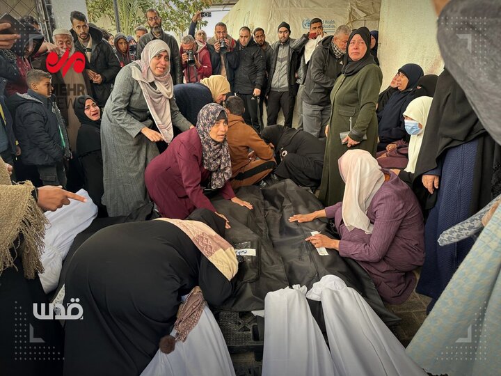 مراسم وداع دردناک با شهدای فلسطینی در رفح جنوب نوار غزه+ تصاویر