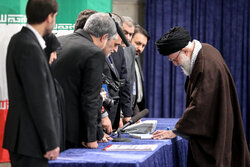 Leader of Islamic Revolution casts his ballot