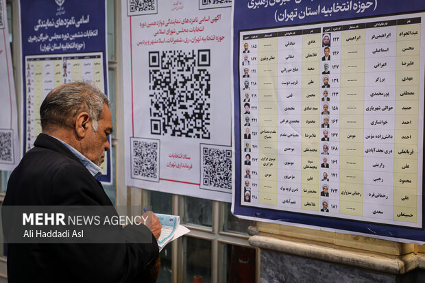 Tahran'ın tarihi camisinde oy kullanma işlemi 