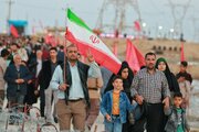 اهتزاز پرچم خدمت‌رسانی در شلمچه
