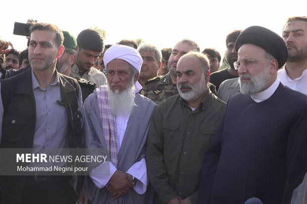 حضور رییس جمهور در مناطق سیل‌زده در بلوچستان