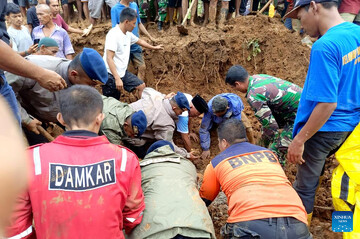 رانش زمین در غرب اندونزی؛ دست کم ۲۰ نفر کشته و مفقود شدند