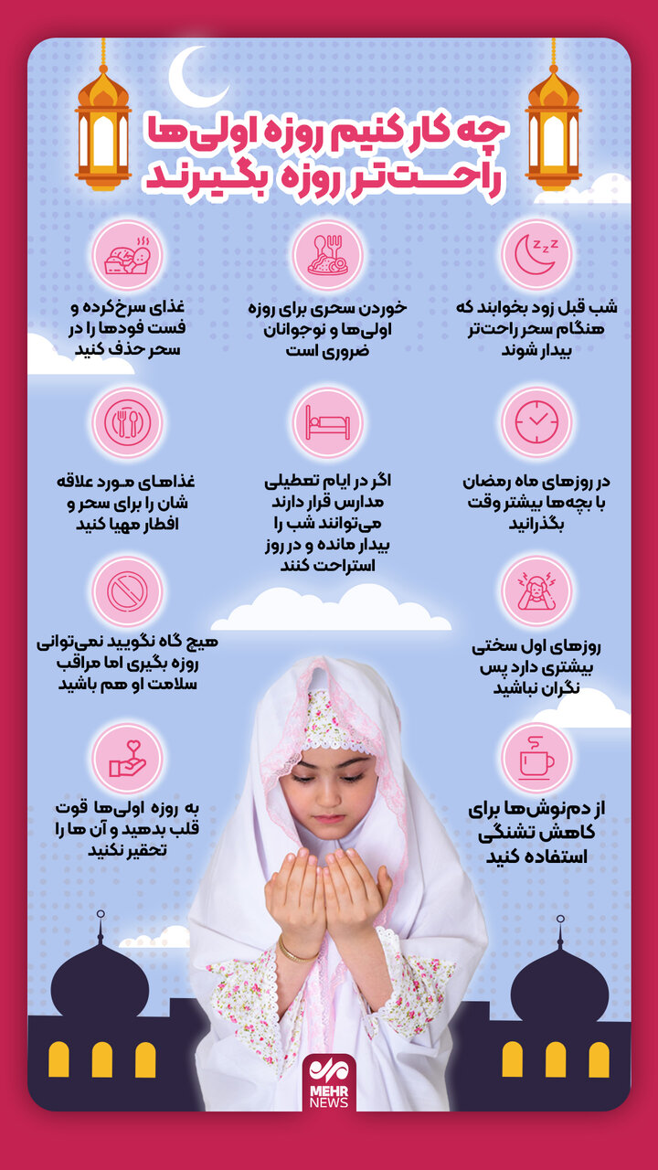 چه کار کنیم روزه اولیها راحتتر روزه بگیرند چه کار کنیم روزه اولیها راحتتر روزه بگیرند