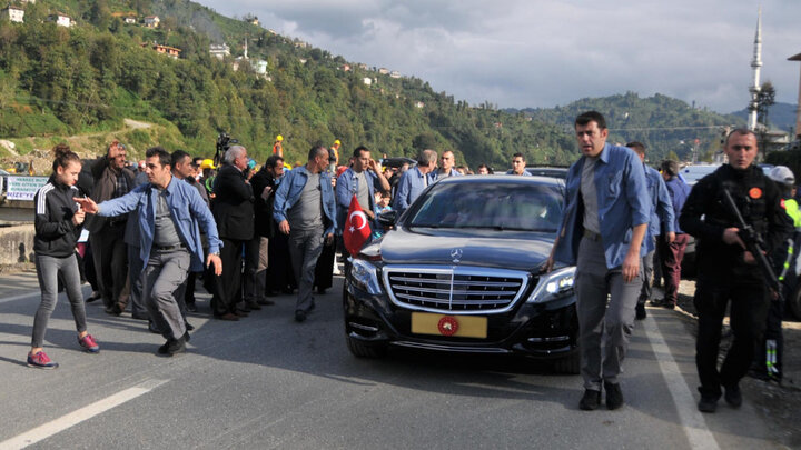 Security incident reported for Erdogan's security convoy