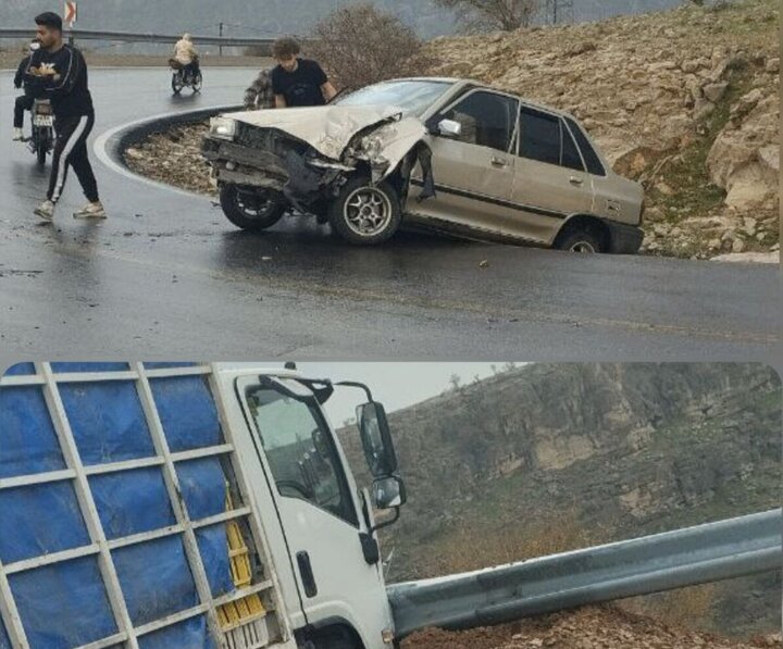 برخورد کامیونت و پراید در آبدانان ۳ مصدوم برجای گذاشت