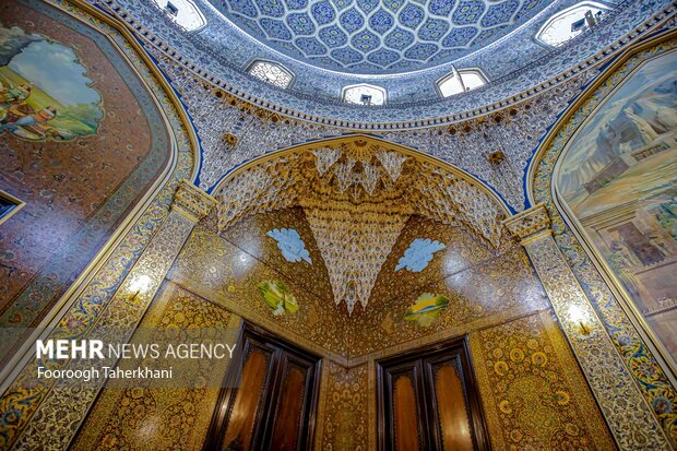 نمای داخل گنبدکاخ مرمر که با به گنبد مسجد شیخ لطفالله شباهت دارد