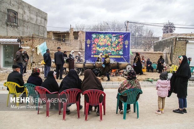 پخت آش به مناسبت میلاد امام حسن مجتبی (ع) در روستای علی آباد بجنورد