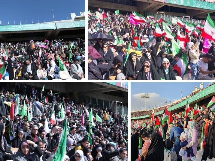آزادی اسٹیڈیم فلسطینیوں کے حامیوں سے کھچا کھچ بھر گیا، 100,000 سے زائد افراد کی شرکت+ تصاویر، ویڈیو