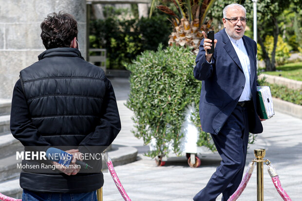 جواد اوجی وزیر نفت در حاشیه جلسه هیات دولت
