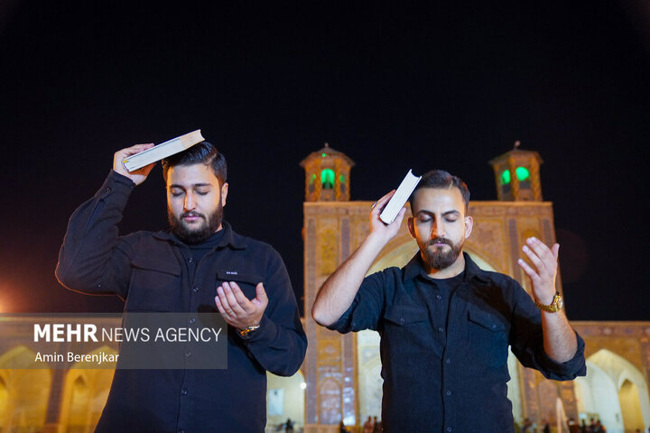 مراسم احیای شب نوزدهم ماه مبارک رمضان - مسجد تاریخی وکیل و حرم حضرت علی ابن حمزه (ع) شیراز