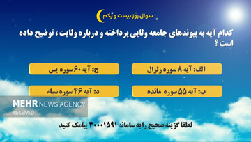 سوال روز بیست‌و یکم طرح «زندگی با آیه‌ها» در کرمانشاه