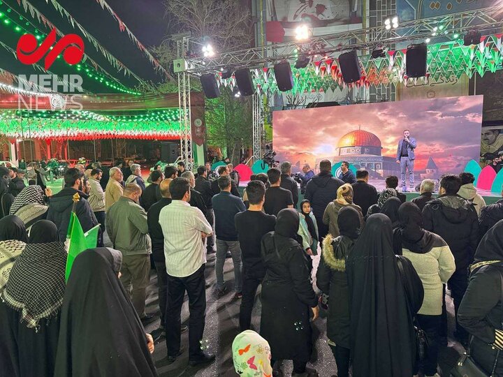 أهالي طهران يجتمعون في ساحة فلسطين لادانة اعتداء الكيان الصهيوني على القنصلية الايرانية بسوريا+ صور