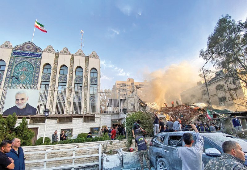 Consular Section of the Iranian embassy in the Syrian capital of Damascus
