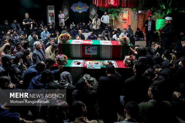 مراسم وداع با پیکر سردار شهید محمدرضا زاهدی و همرزمان شهید در معراج شهدای تهران