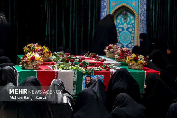 مراسم وداع با پیکر سردار شهید محمدرضا زاهدی و همرزمان شهید در معراج شهدای تهران