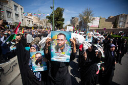 راهپیمایی روز قدس و استقبال مردم قزوین از پیکر شهید «آقابابایی»