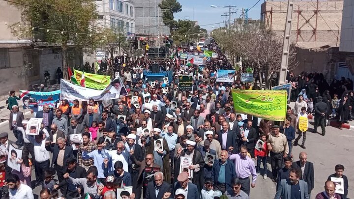 خروش مردم شهرستان بردسکن در روز جهانی قدس