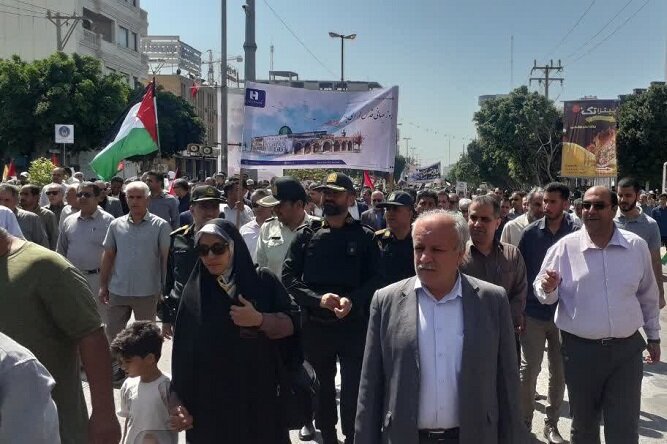 راهپیمایی روز جهانی قدس با حضور گسترده مردم در بوشهر برگزار شد