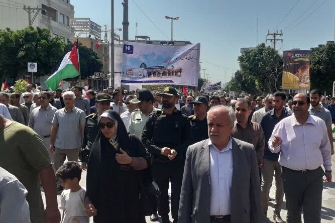 راهپیمایی روز جهانی قدس با حضور گسترده مردم در بوشهر برگزار شد