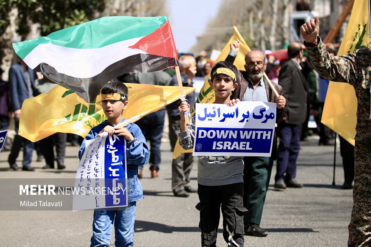 خروش مردم هرسین در حمایت از مردم مظلوم فلسطین
