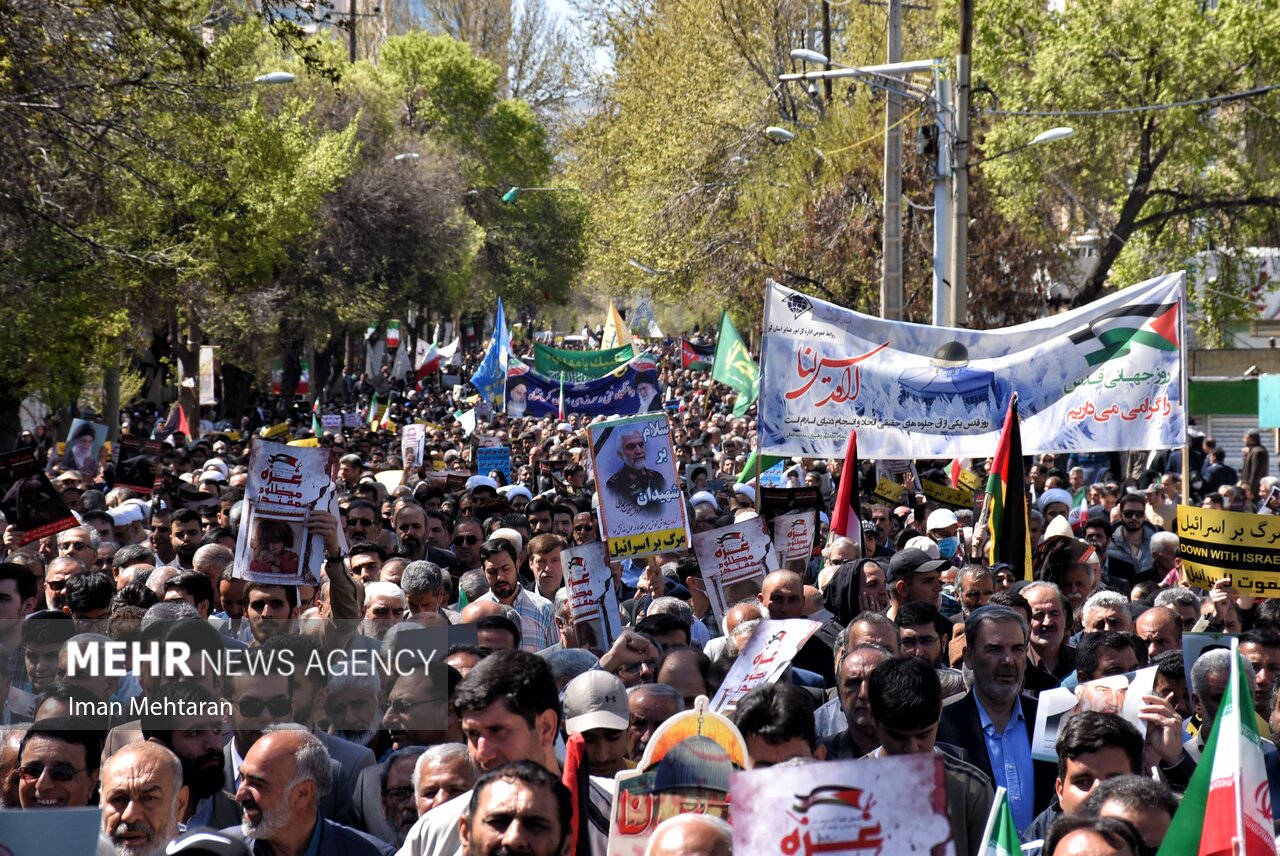 طنین «مرگ بر اسراییل» در سینه ستبر ایران اسلامی پیچید