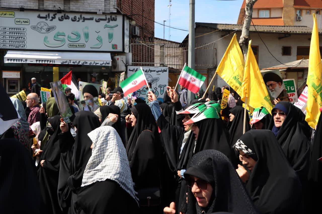لنگرودی ها در حمایت از مردم فلسطین راهپیمایی کردند