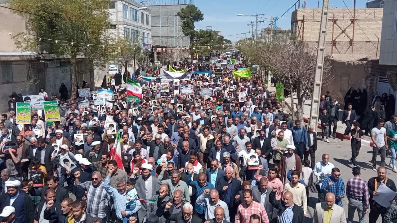 خروش روزهداران بردسکنی در راهپیمایی روز جهانی قدس