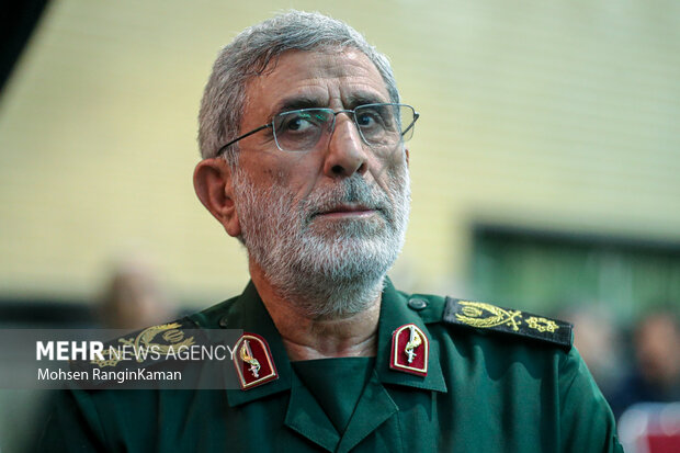 سردار اسماعیل قاآنی در مراسم یادبود شهدای کنسولگری ایران در دمشق