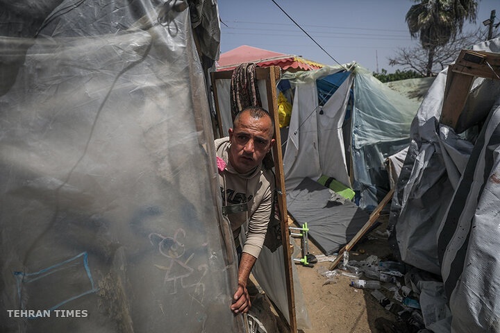 Aftermath of an Israeli air strike on Gaza’s Al-Aqsa hospital courtyard