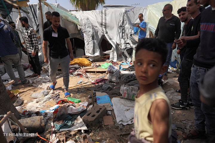 Aftermath of an Israeli air strike on Gaza’s Al-Aqsa hospital courtyard