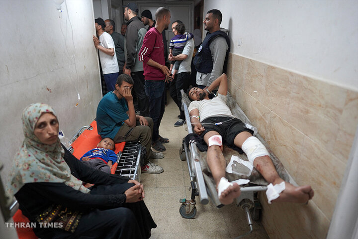 Aftermath of an Israeli air strike on Gaza’s Al-Aqsa hospital courtyard